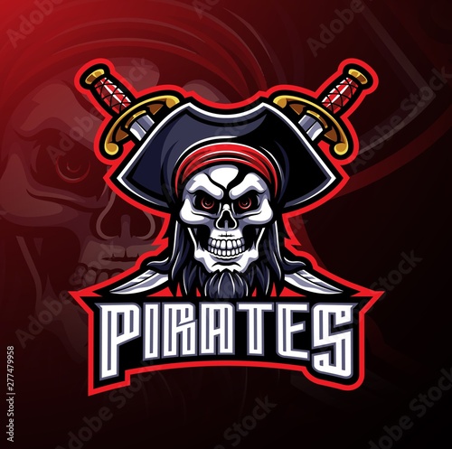 Pirates skull mascot logo design