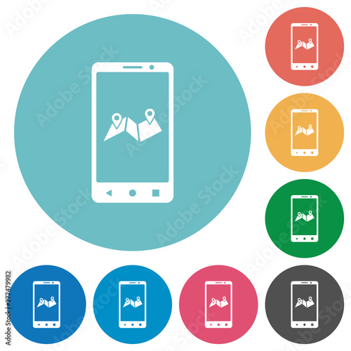 Mobile routing flat round icons © botond1977
