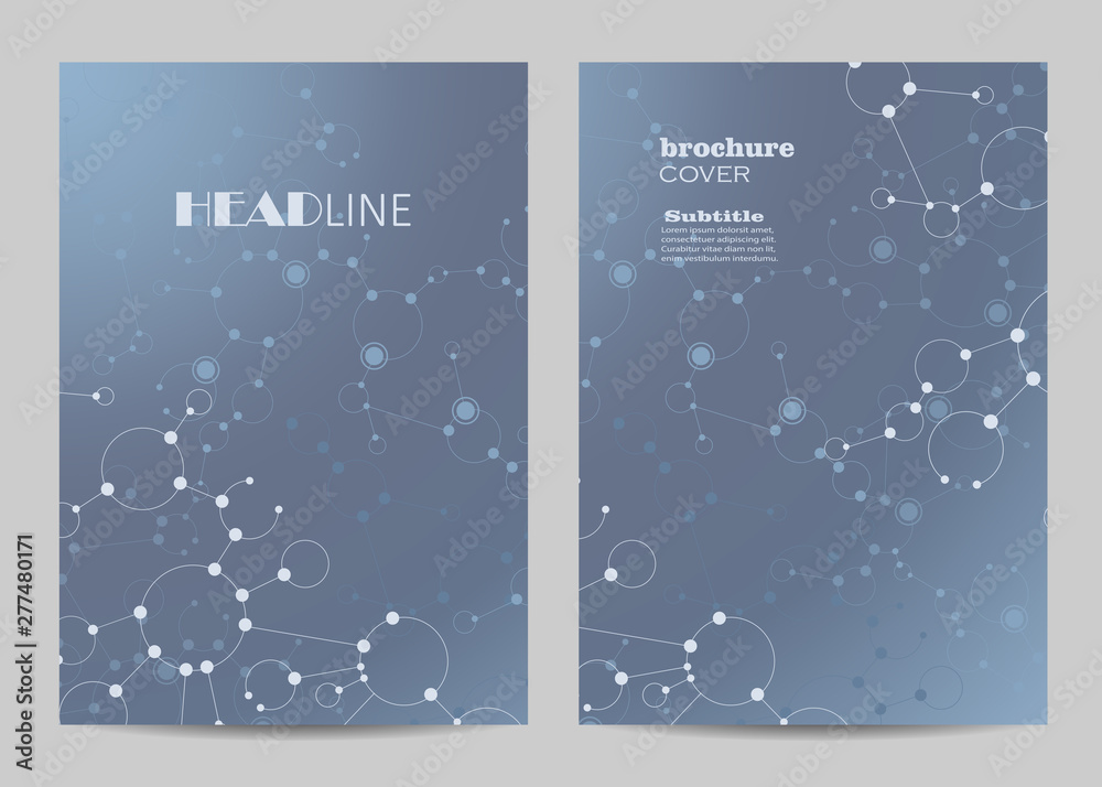 Modern vector templates for brochure cover in A4 size.