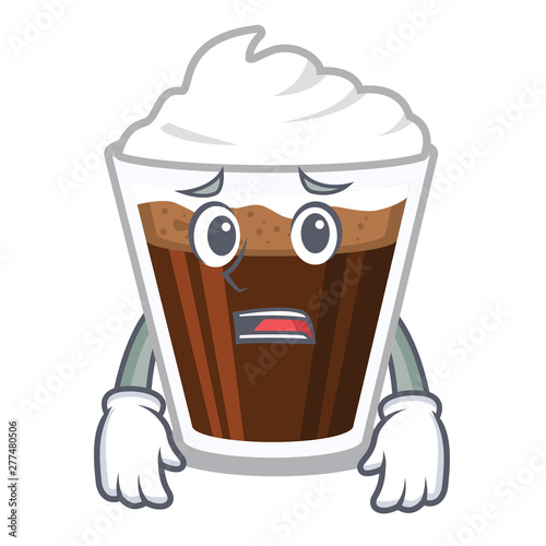 Afraid Irish coffe above the mascot table