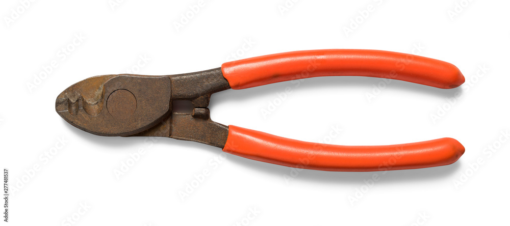 orange pliers isolated on white background orange pliers isolated on white background