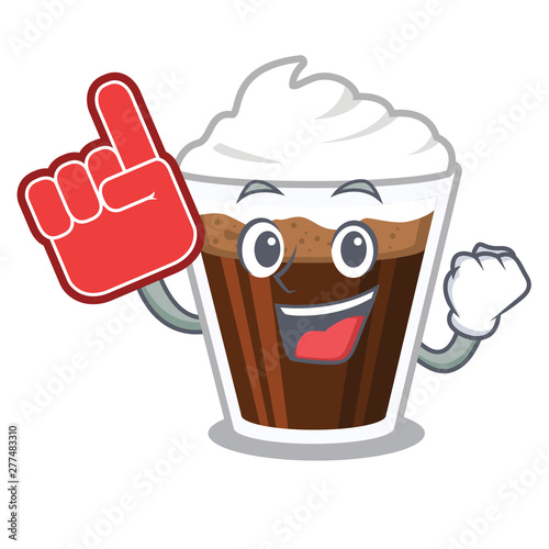 Foam finger Irish coffe in the character shape