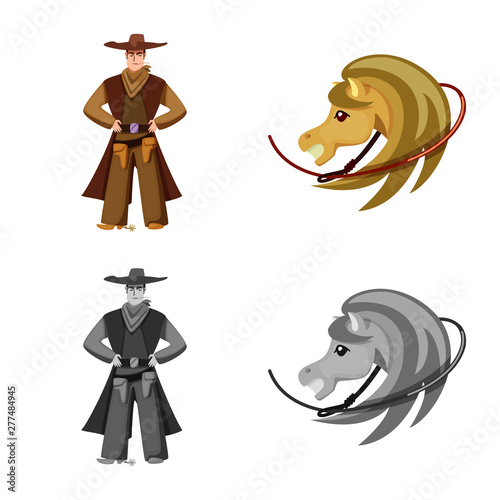 Vector design of texas and history icon. Collection of texas and culture stock symbol for web.