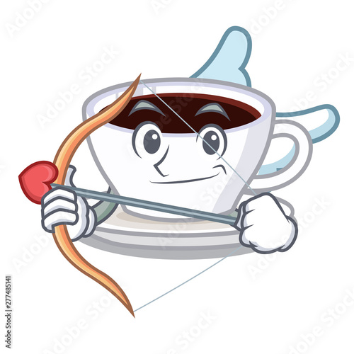 Cupid latte macchiato isolated with the mascot
