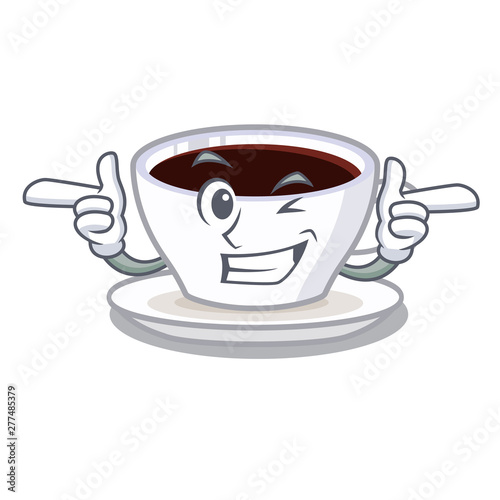 Wink latte macchiato poured in cartoon glass
