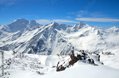 Landscape of beautiful slopes of the Caucasus Mountains