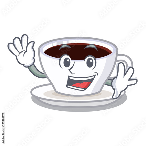 Waving latte macchiato poured in cartoon glass