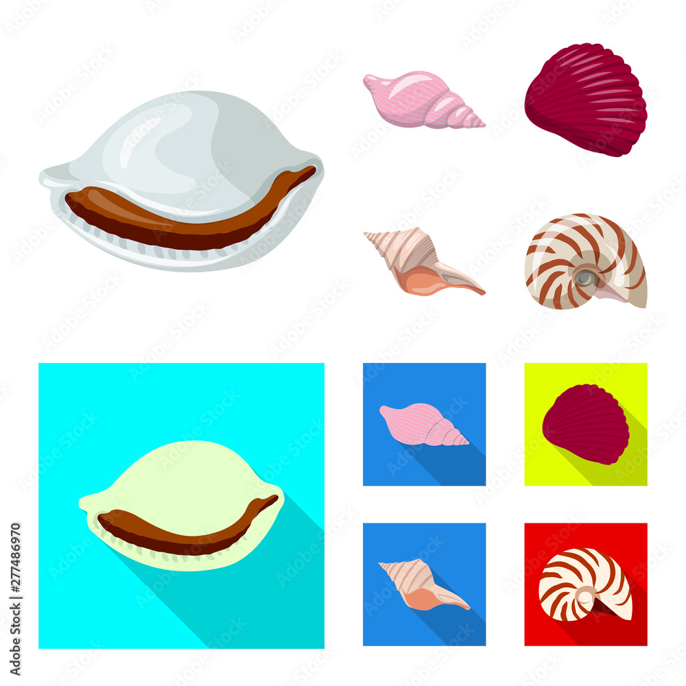 Isolated object of animal and decoration icon. Collection of animal and ocean stock vector illustration. Isolated object of animal and decoration icon. Collection of animal and ocean stock vector illustration.
