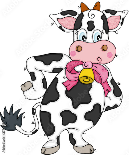 Cute funny cow of standing