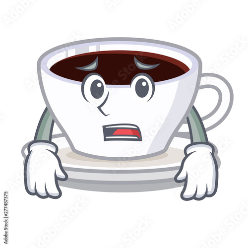 Afraid latte macchiato in the cartoos shape