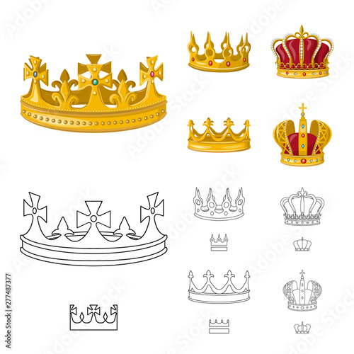 Vector design of medieval and nobility symbol. Set of medieval and monarchy vector icon for stock.