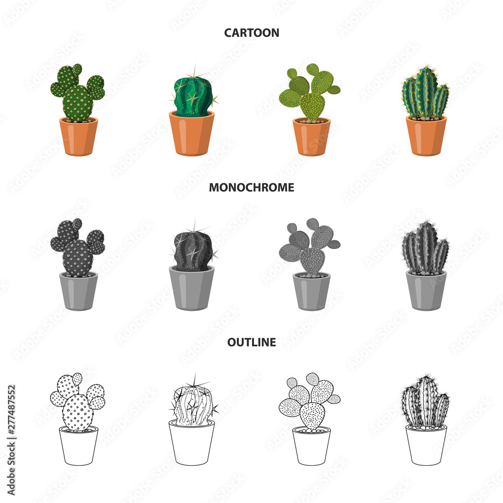 Vector design of cactus and pot icon. Set of cactus and cacti vector icon for stock. Vector design of cactus and pot icon. Set of cactus and cacti vector icon for stock.