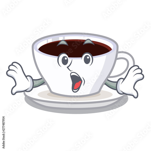 Surprised latte macchiato in the cartoos shape