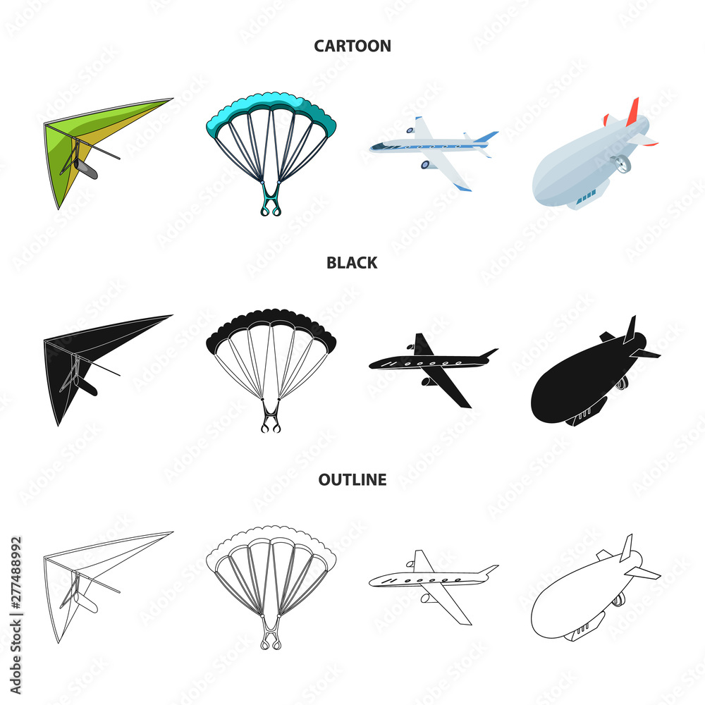 Obraz premium Vector design of transport and object symbol. Collection of transport and gliding stock vector illustration.