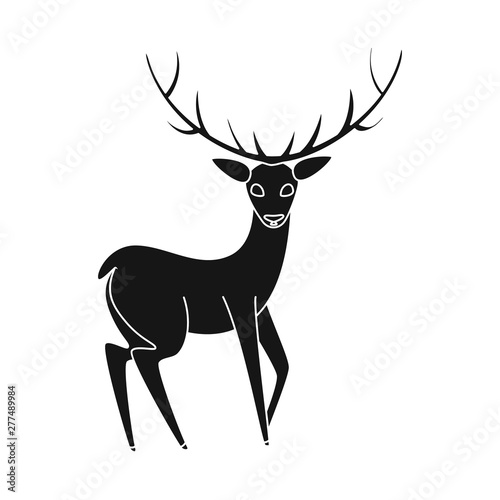 Isolated object of moose and animal symbol. Collection of moose and antler stock symbol for web.