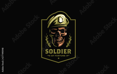 Skull in a military beret 