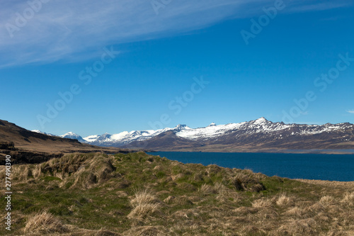 Wild landscape of the fjords of Iceland