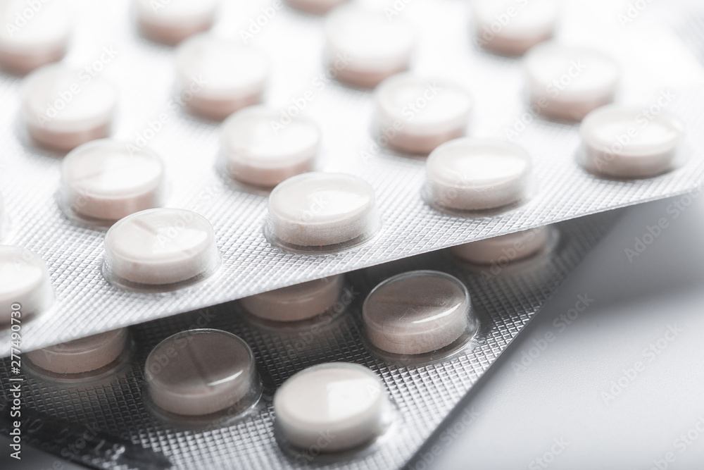 Packs of pills isolated on white background Packs of pills isolated on white background