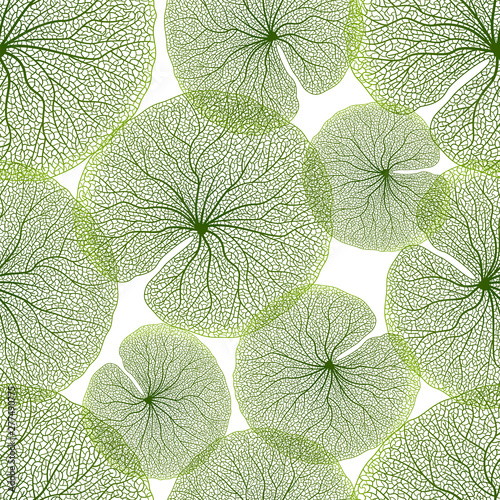 Seamless pattern with Lotus leaves. Vector illustration.