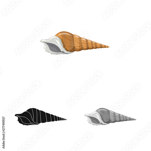 Vector illustration of animal and decoration sign. Collection of animal and ocean stock vector illustration.