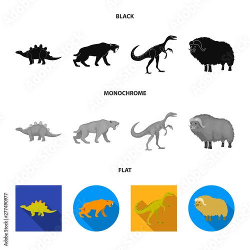 Vector illustration of animal and character symbol. Set of animal and ancient vector icon for stock.
