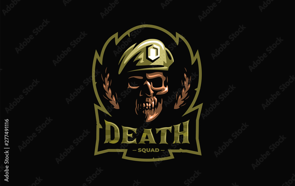 Skull in a military beret 