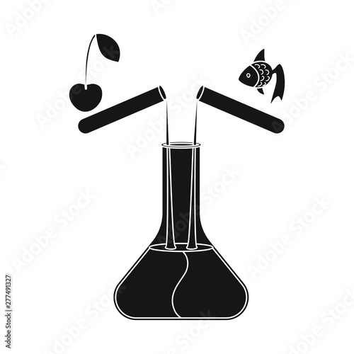 Vector design of test and tube sign. Collection of test and chemical vector icon for stock.
