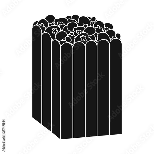 Isolated object of pack and popcorn logo. Set of pack and pop vector icon for stock.