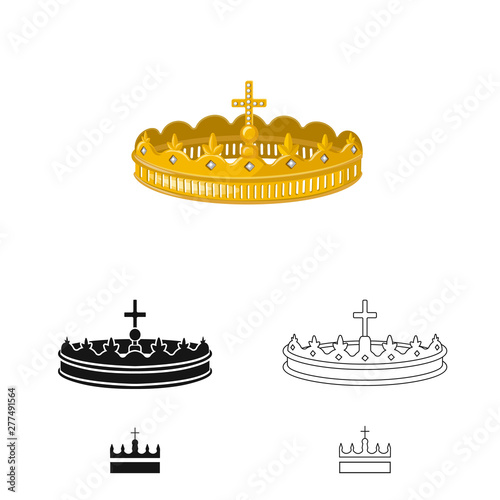 Vector design of medieval and nobility symbol. Collection of medieval and monarchy vector icon for stock.