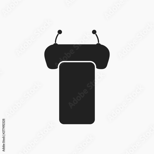 Leader speech table icon. Flat style vector EPS.