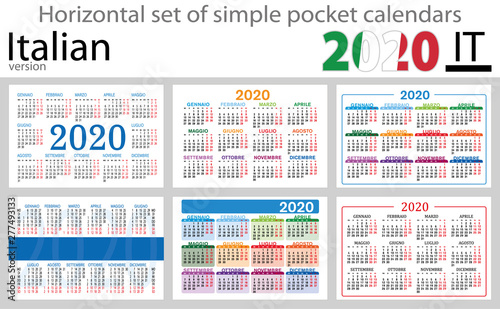 Italian horizontal pocket calendars 2020