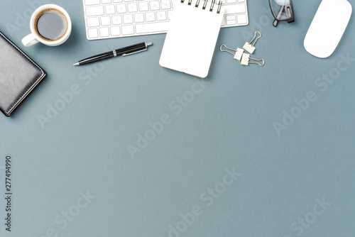 Elegant office desktop with copyspace photo