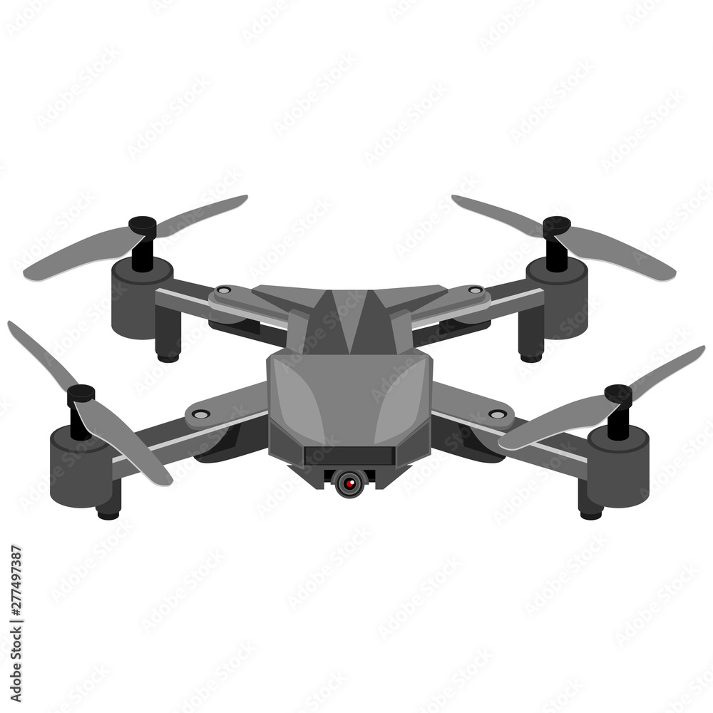 Air drone with video camera. Vector illustration on the theme of unmanned drone quadcopter. Air drone with video camera. Vector illustration on the theme of unmanned drone quadcopter.