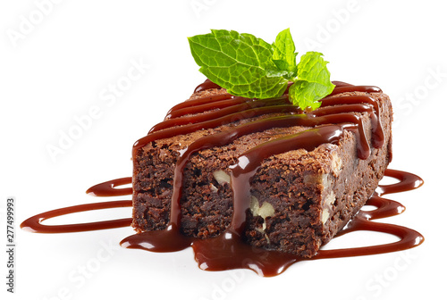 Cuadro en lienzo piece of chocolate brownie cake
