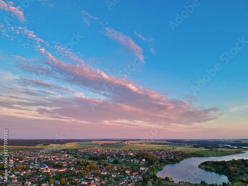 Aerial view of Nesvizh, Minsk region, Belarus