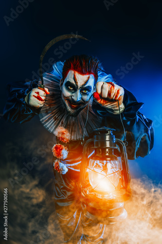 crazy angry clown