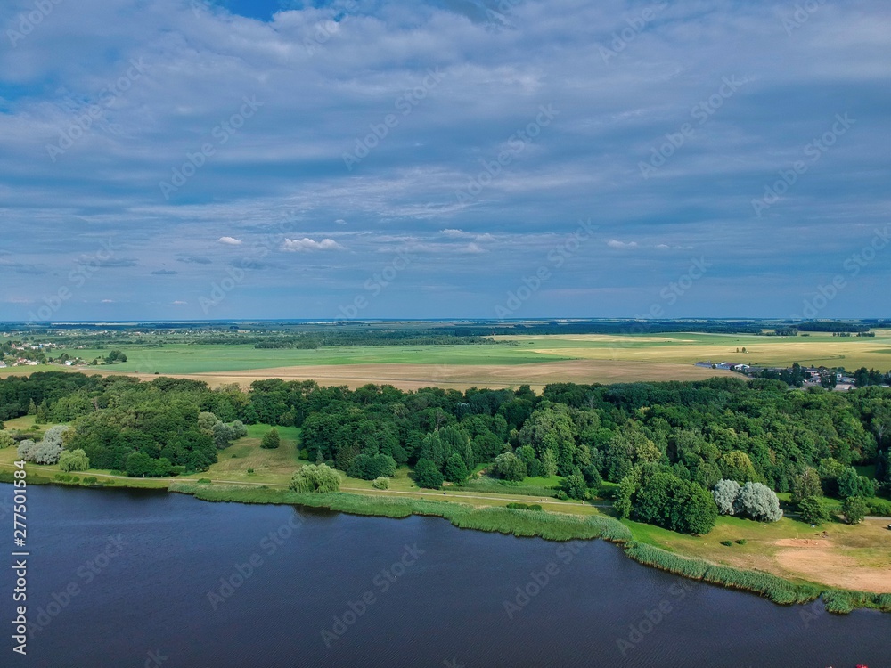 Aerial view of the park in Nesvizh, Minsk region, Belarus Aerial view of the park in Nesvizh, Minsk region, Belarus