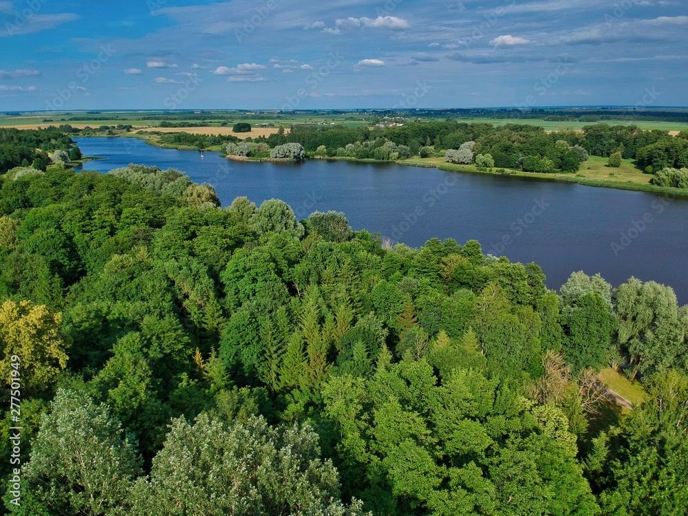 Aerial view of the park in Nesvizh, Minsk region, Belarus Aerial view of the park in Nesvizh, Minsk region, Belarus