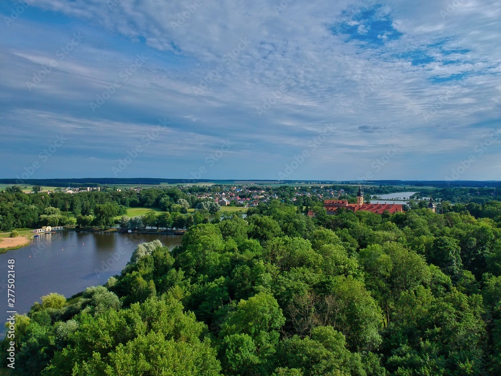 Aerial view of the park in Nesvizh, Minsk region, Belarus