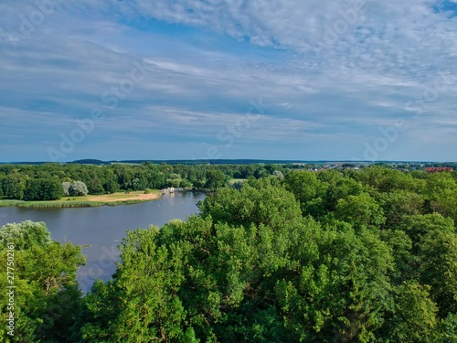 landscape with river and blue sky