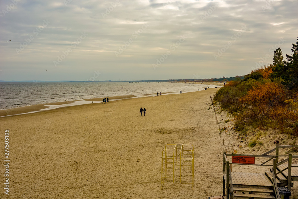 The Beach Of Heringsdorf (Germany) At The Island Of Usedom In Autumn