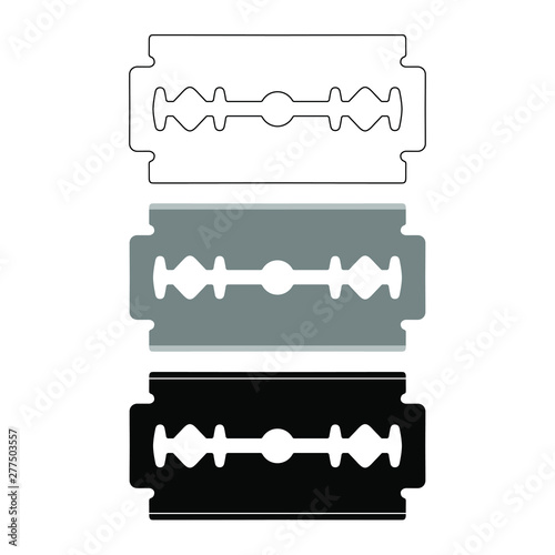 Blade graphic icons set. Razors isolated signs on white background. Vector illustration