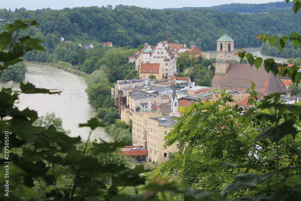 Blick auf die historische Altstadt Wasserburg