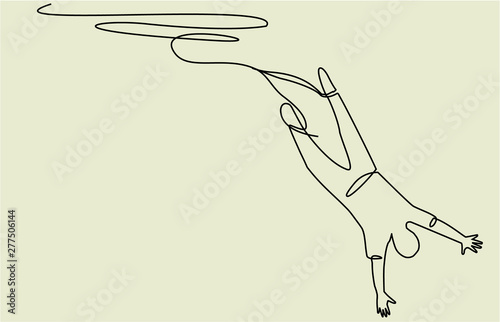 Bungee jumper one line drawing