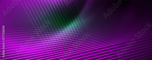 Vector neon light lines concept, abstract background