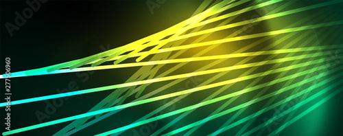 Vector neon light lines concept, abstract background