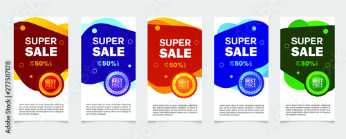 Dynamic modern fluid mobile for sale banners. Sale banner template design, vector greeting card, best price, super sale, flash sale special offer set