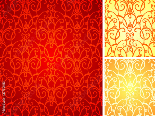 Seamless Rose Background Foliage Pattern