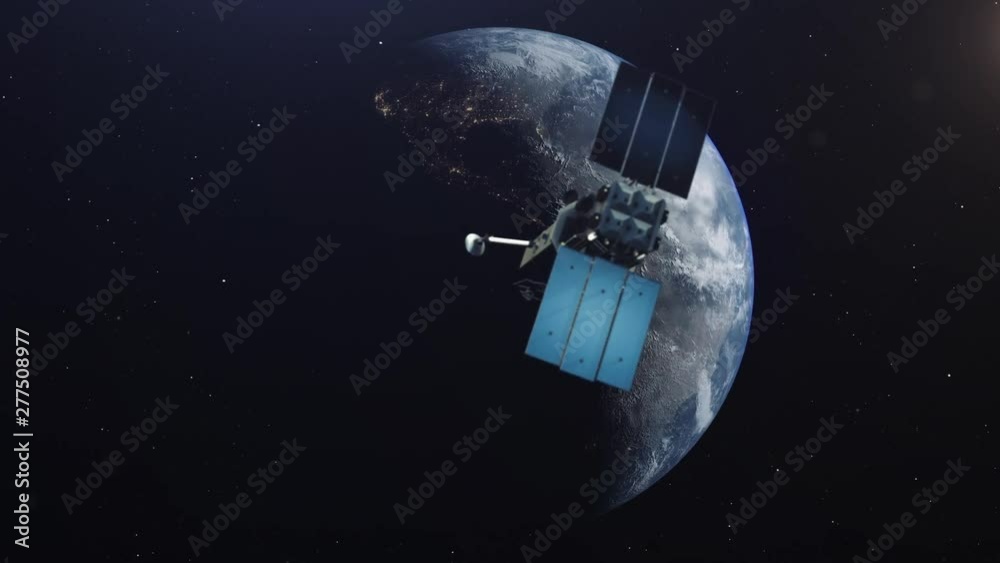 Images from NASA. Space satellite orbiting the earth. Animation of gps satellite on the earth orbit. Images from NASA. Space satellite orbiting the earth. Animation of gps satellite on the earth orbit.