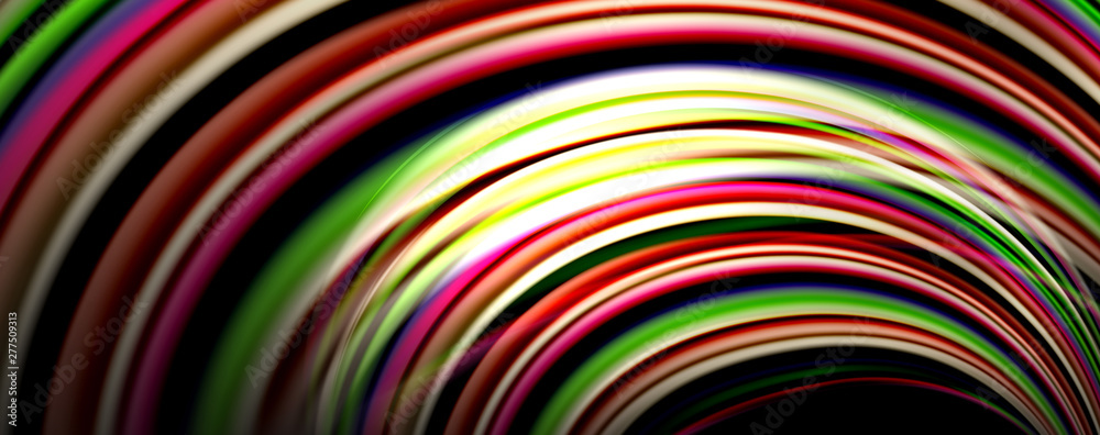 Fluid color swirls on black. Modern background with trendy design Fluid color swirls on black. Modern background with trendy design
